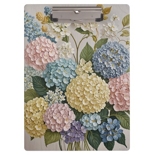 Hydrangea Dreams Pastel Blooms Clipboard