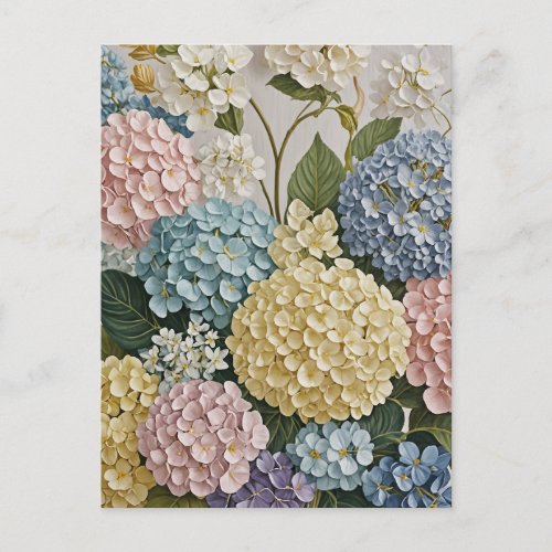 Hydrangea Dreams Pastel Blooms Postcard