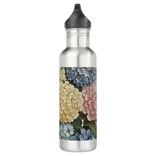 Hydrangea Dreams Pastel Blooms Stainless Steel Water Bottle