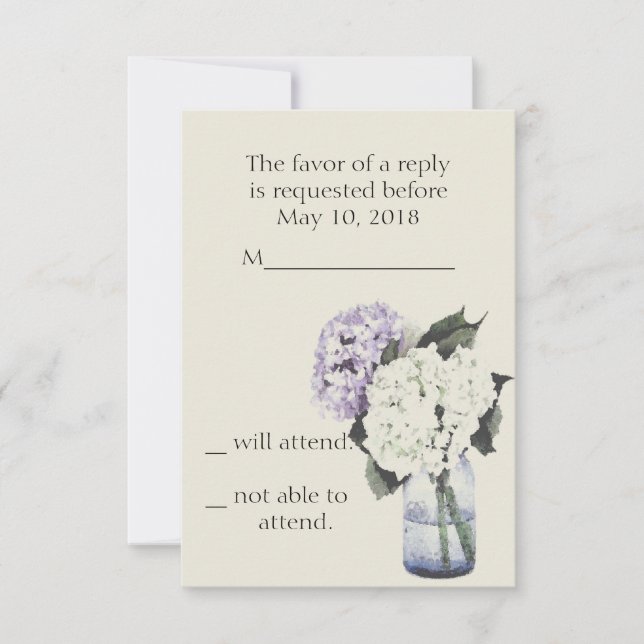 Hydrangea Dreams RSVP Card (Front)