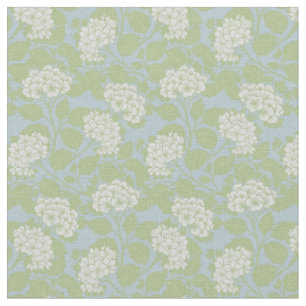 Hydrangea elegant cottagecore dusty blue green  fabric