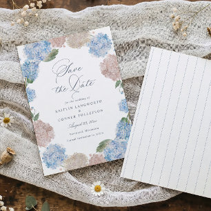 Hydrangea Elegant Floral Vintage Wedding Save The Date