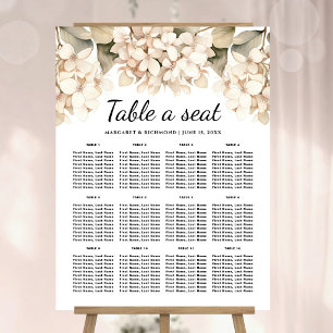 Hydrangea Elegant Floral Wedding Table Seating Foam Board