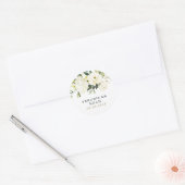 Hydrangea Elegant White Gold Rose Floral Wedding Classic Round Sticker (Envelope)