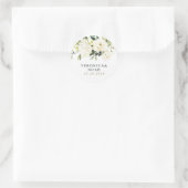 Hydrangea Elegant White Gold Rose Floral Wedding Classic Round Sticker (Bag)