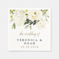 Hydrangea Elegant White Gold Rose Floral Wedding