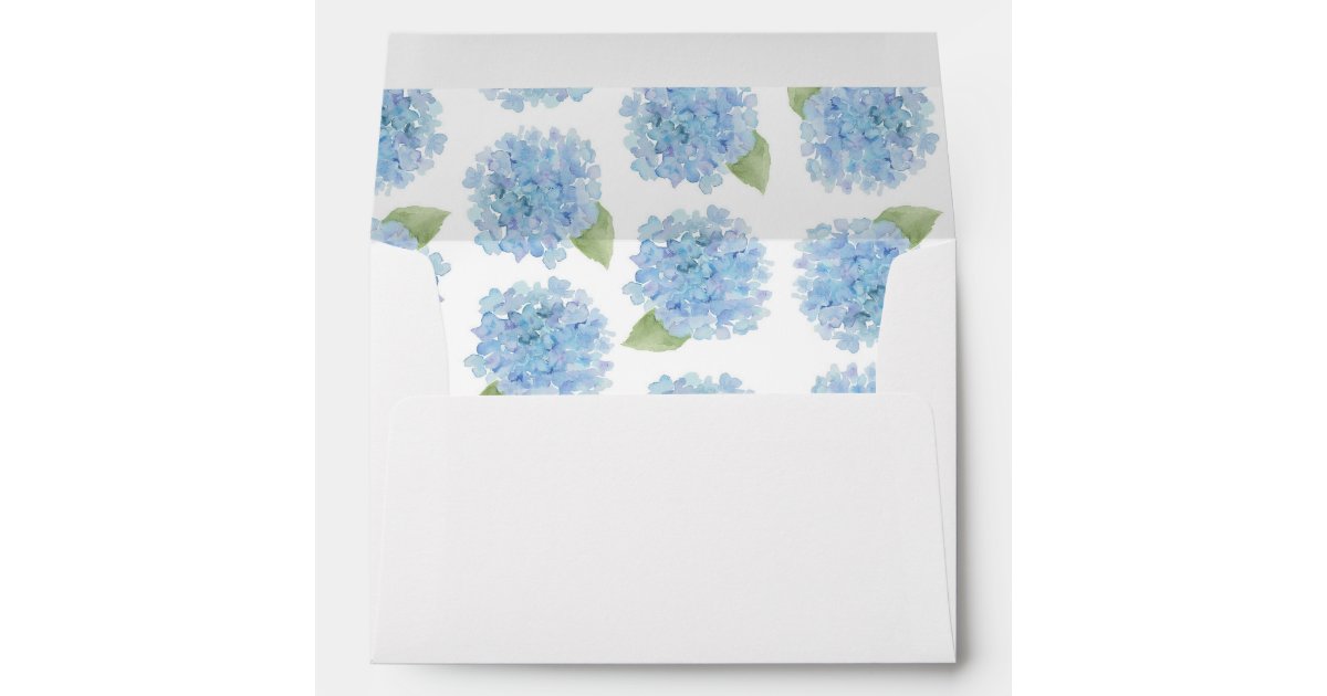 Hydrangea Watercolor Square Envelope Liner, Set of 10