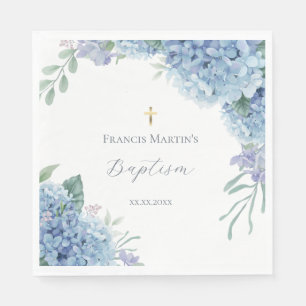 Hydrangea floral  Baptism Napkins