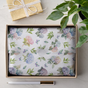 Hydrangea Floral Blue and Pink Tissue Paper