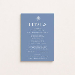 HYDRANGEA Floral Blue Wedding Details Card