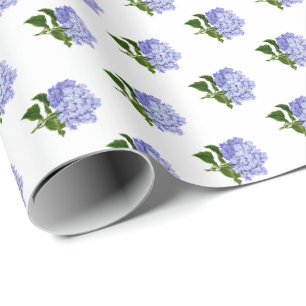 Hydrangea Floral Botanical Wrapping Paper
