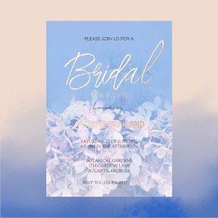 Hydrangea Floral Bridal Shower Foil Invitation