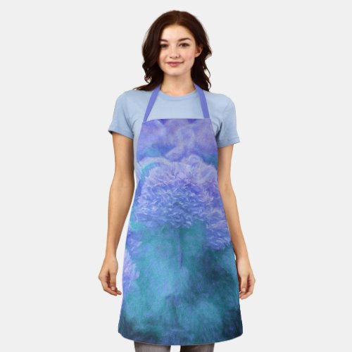 Hydrangea Floral Chic Purple Teal Vintage Apron