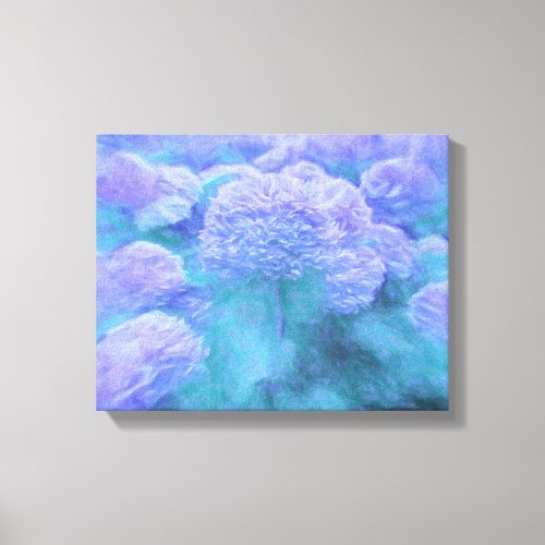 Hydrangea Floral Chic Purple Teal Vintage Canvas Print