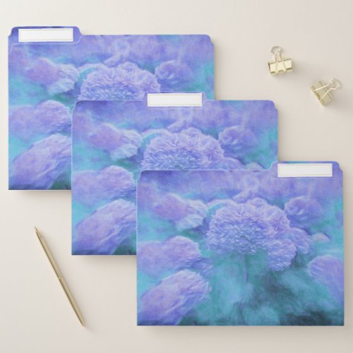 Hydrangea Floral Chic Purple Teal Vintage File Folder