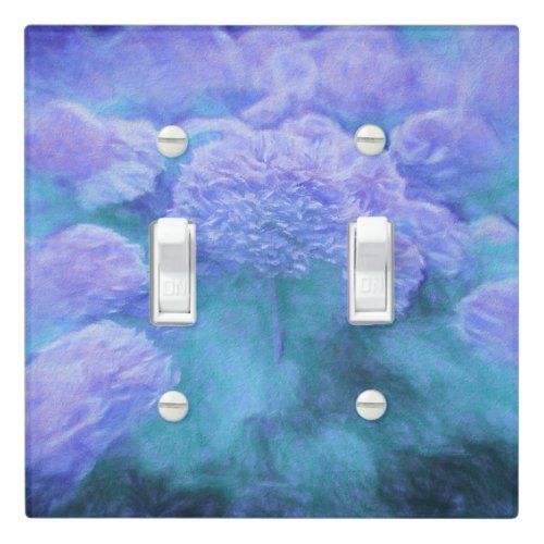 Hydrangea Floral Chic Purple Teal Vintage Light Switch Cover