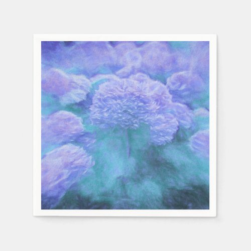 Hydrangea Floral Chic Purple Teal Vintage Napkins