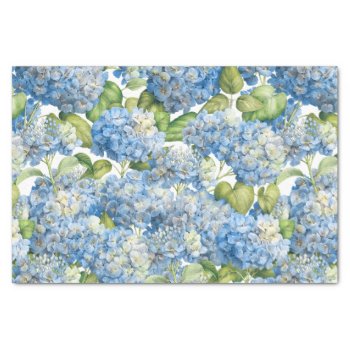Hydrangea Floral Classic Blue Pattern Tissue Paper by ilovedigis at Zazzle
