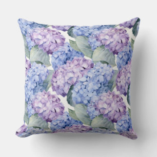 Hydrangea Floral Cotton Pillow
