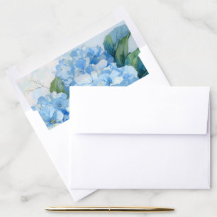 Hydrangea Floral Elegant Romantic Coastal Garden Envelope Liner