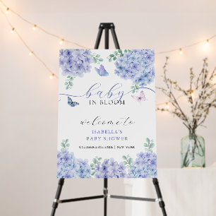 Hydrangea Floral Garden Baby Shower Welcome Sign