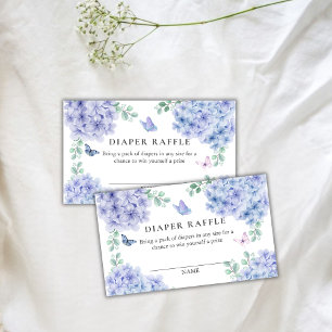 Hydrangea Floral Garden Diaper Raffle Baby Shower Enclosure Card