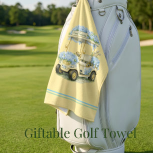 Hydrangea Floral Golf Towel Gift for Women