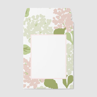 Hydrangea floral grandmillenial pink girly envelope mailers