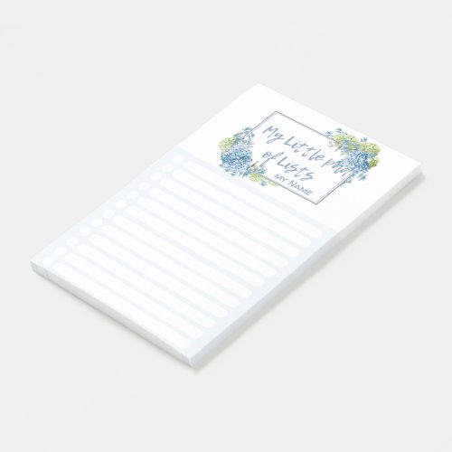Hydrangea Floral My Little Pad of Lists by LeahG Post_it Notes