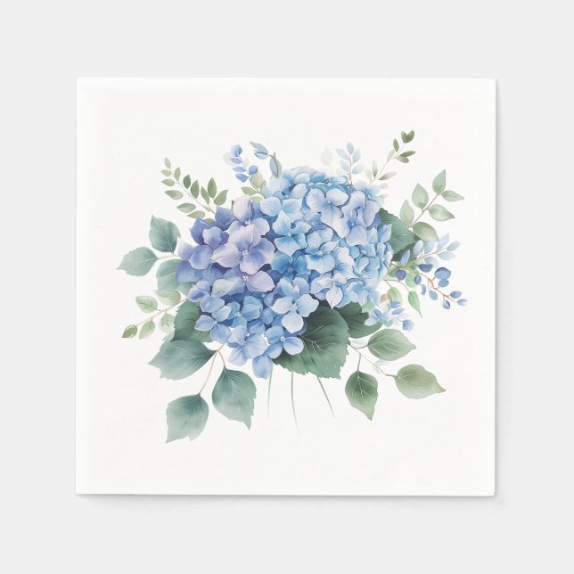 Hydrangea Floral Napkins (Front)