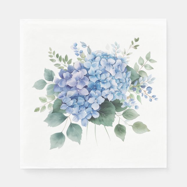 Hydrangea Floral Napkins (Front)