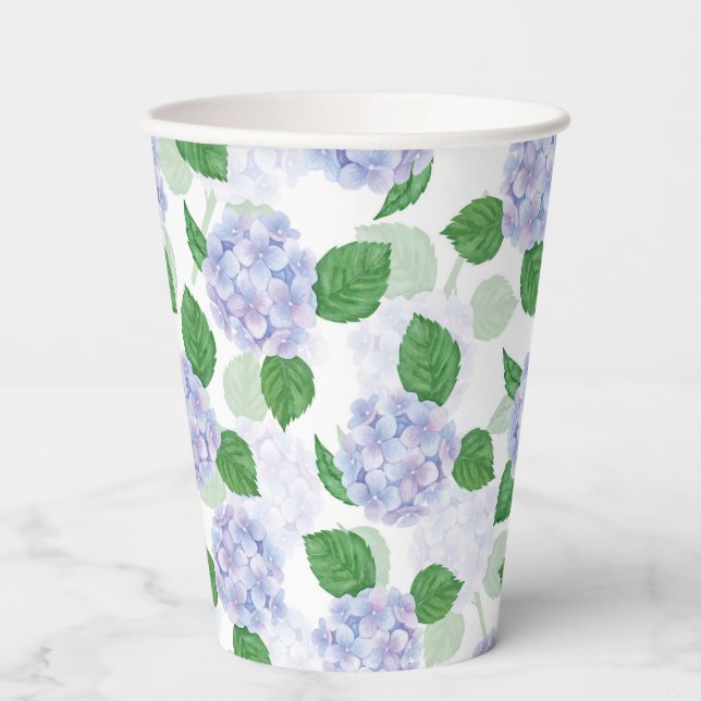 Hydrangea Floral  Paper Cups (Front)