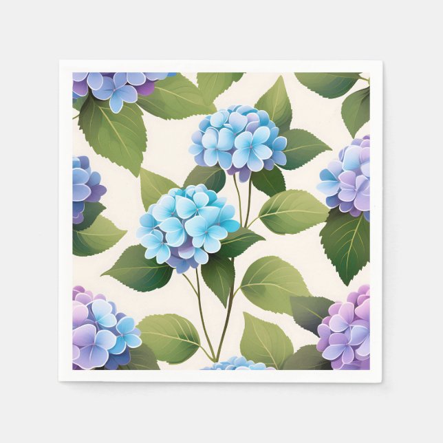 Hydrangea Floral Pattern Napkins (Front)