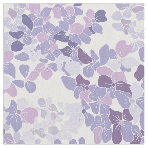 Hydrangea Floral Pattern - Purple Blooms Fabric