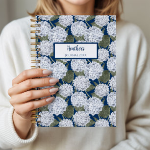 Hydrangea Floral Personalized Journal Notebook
