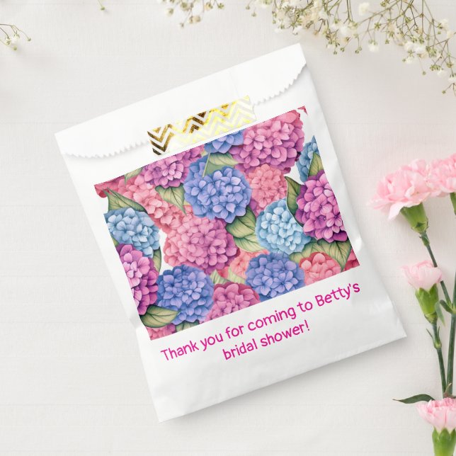 Hydrangea Floral Pink Blue Favor Bag (Sealed)
