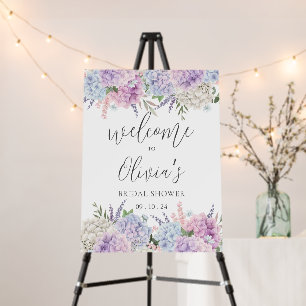 Hydrangea Floral Pink Blue Purple Bridal Shower Foam Board