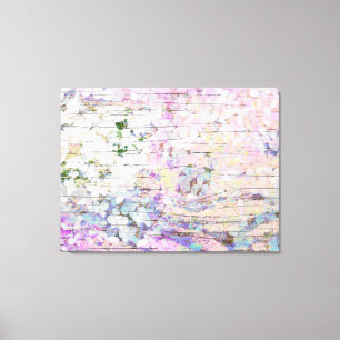 Hydrangea Floral Pink Country Vintage Wood Canvas Print
