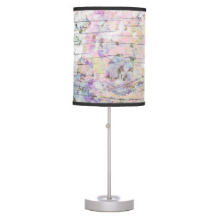 Hydrangea Floral Pink Vintage Country Wood Table Lamp