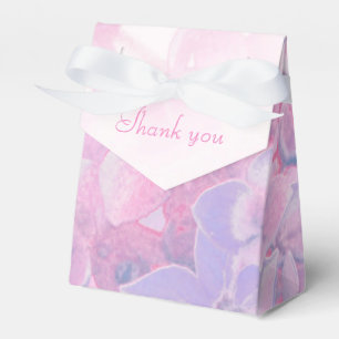 Hydrangea floral purple pink wedding favor box