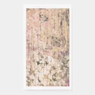 Hydrangea Floral Sepia Tan Farmhouse Vintage Wood Paper Guest Towels
