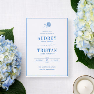 HYDRANGEA Floral Stem Letterpress Card