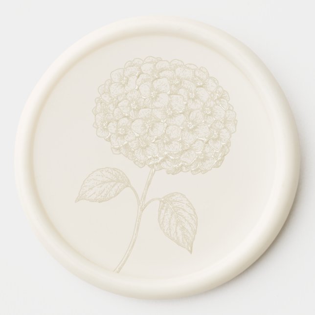 HYDRANGEA Floral Stem Wax Seal Sticker (Front)
