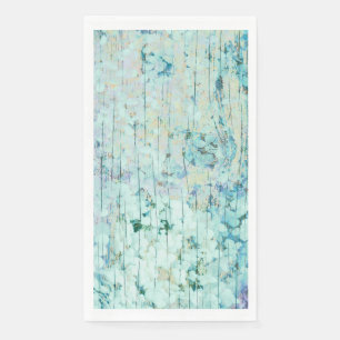Hydrangea Floral Teal Country Vintage Wood Paper Guest Towels