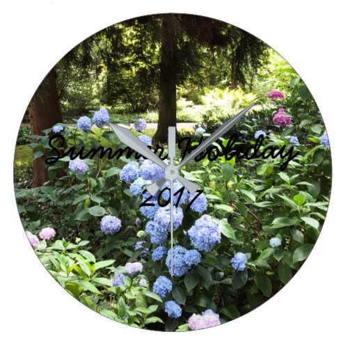 Hydrangea Floral Trees Nature Photography Large Clock