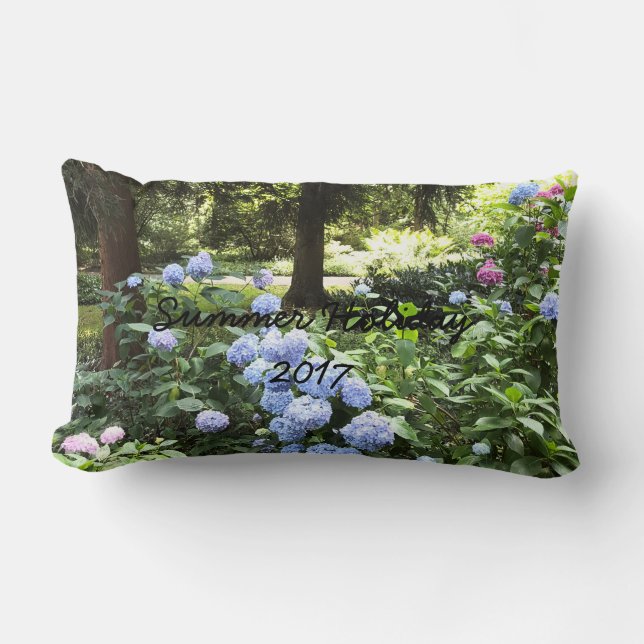Hydrangea Floral Trees Nature Photography Lumbar Pillow (Front)