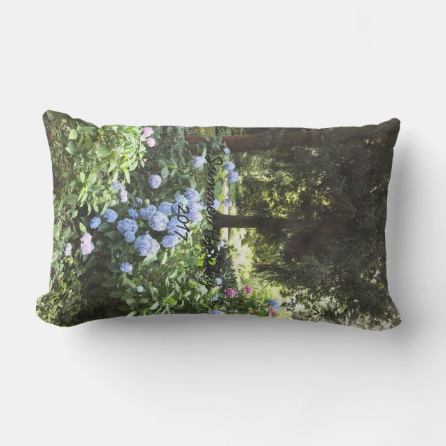 Hydrangea Floral Trees Nature Photography Lumbar Pillow (Front)