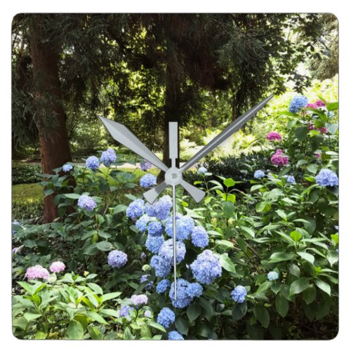 Hydrangea Floral Trees Nature Photography Square Wall Clock Hydrangea Floral Trees Nature Photography Square Wall Clock