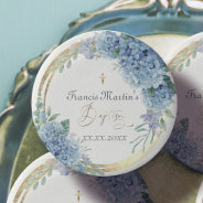 Hydrangea Floral Watercolor Baptism  Chocolate Covered Oreo at Zazzle