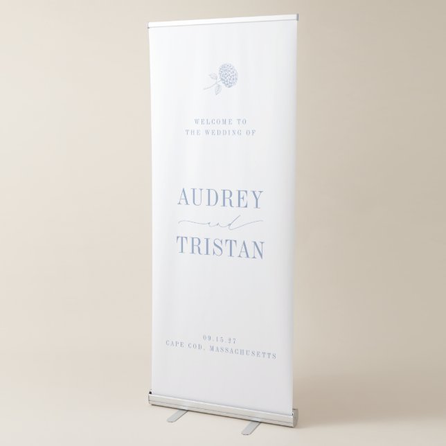 HYDRANGEA Floral Wedding Welcome Retractable Banner (3/4)
